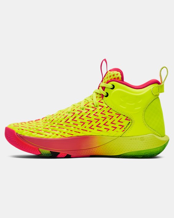 Unisex UA HOVR™ Havoc 4 Clone Basketball Shoes, Yellow, pdpMainDesktop image number 1